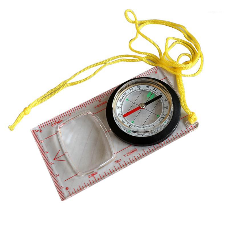 

Outdoor Gadgets Wholesale- Baseplate Ruler Compass Scouts Camping Hiking Map Scale Magnifier Distance Caculating Direction Guide Tool1