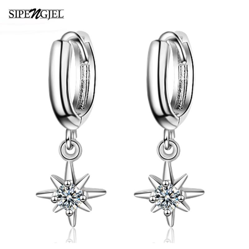 

Hoop & Huggie Tiny Trendy Silver Plating Zirconia Star Drop Earrings Fashion Korean For Women Christmas Jewelry
