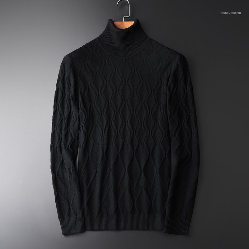 

Men's Sweaters Winter Turtleneck Men Sweater Fashion Slim Fit Black Personality Diamond Lattice Design Chompas Para Hombre Mens Sweaters1, Jtc-7y022
