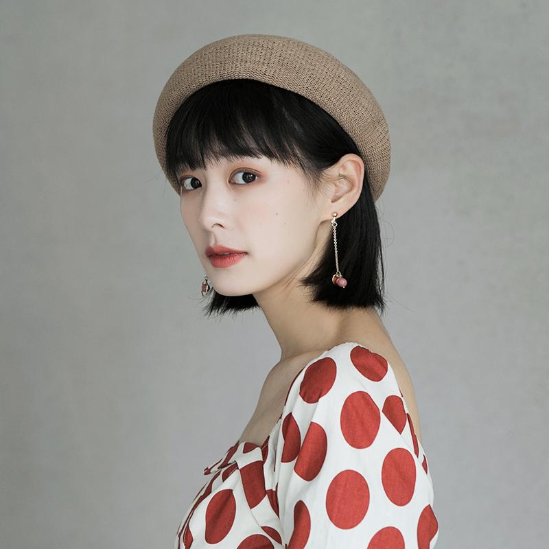 

Berets Beret Women's Spring And Autumn South Korea Fashion Summer Thin Breathable Bud Hat Versatile Pumpkin For Lady, Khaki