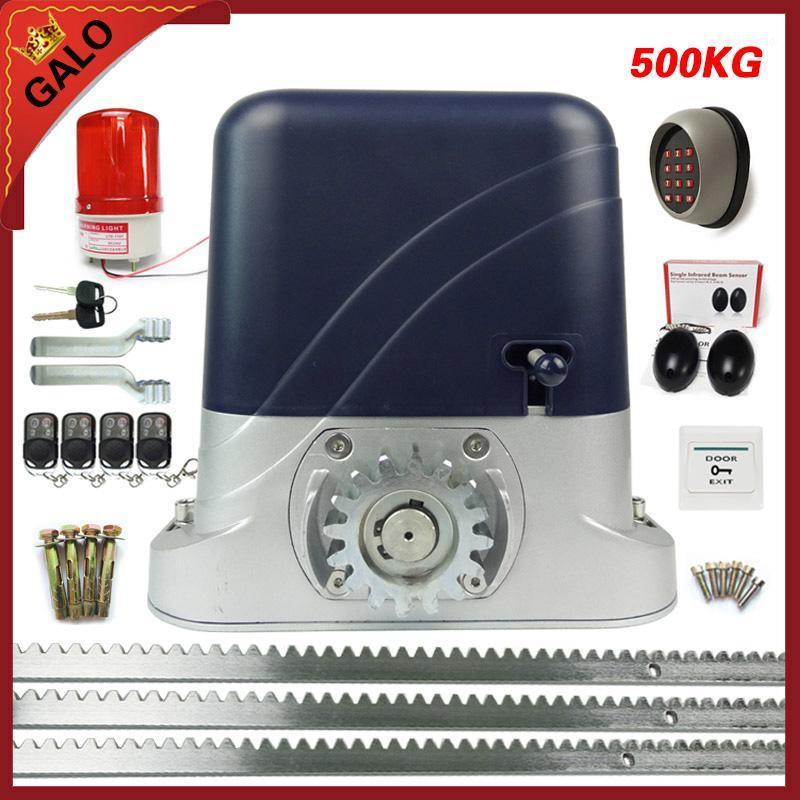 

GALO Full kit 500KG DC24V Remote Control Automatic Electric Sliding Gate Opener with 4m steel racks Support solar energy1