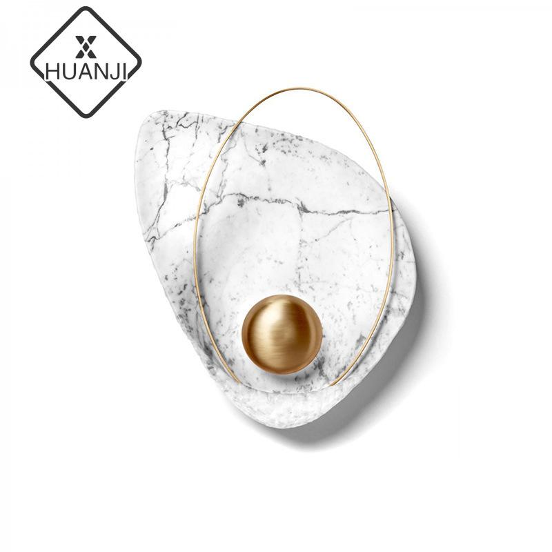 

HUANJI 2021 hot selling modern minimalist wall lamp bedroom bedside lamp creative resin background wall living room