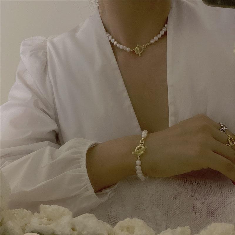 

GHIDBK Delicate Ot Clasp Baroque Irregular Natural Freshwater Pearls Chain Neacklaces Minimalist Dainty Chokers Collar Wholesale