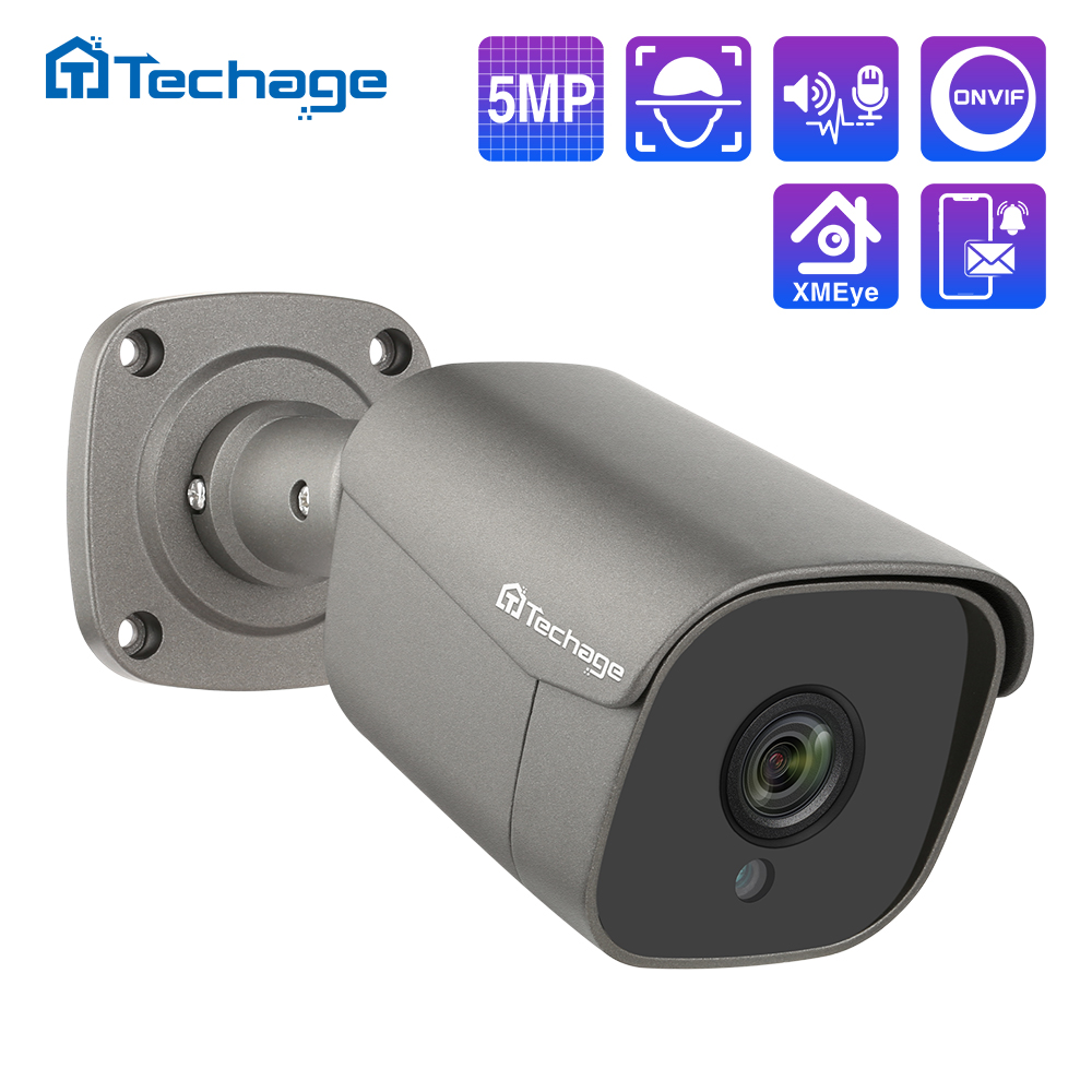 

H.265 5MP FULL HD Security POE IP Camera Two Way Audio AI Camera IR-CUT Outdoor Video Surveillance for ONVIF NVR System