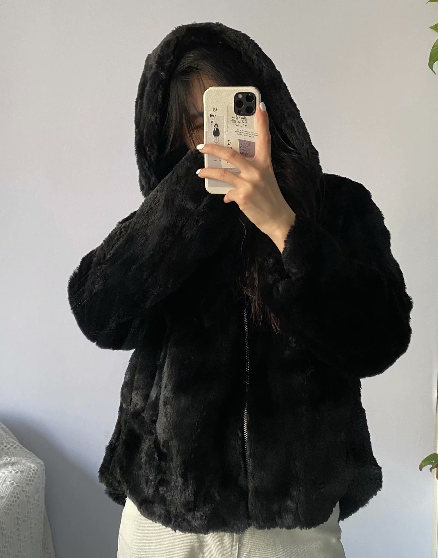 

2021 New Msd1596 Winter Europe and the United States Women's Fashion Loose Pure Color Artificial Fur Coat Hy9028-70 U7uj, See chart