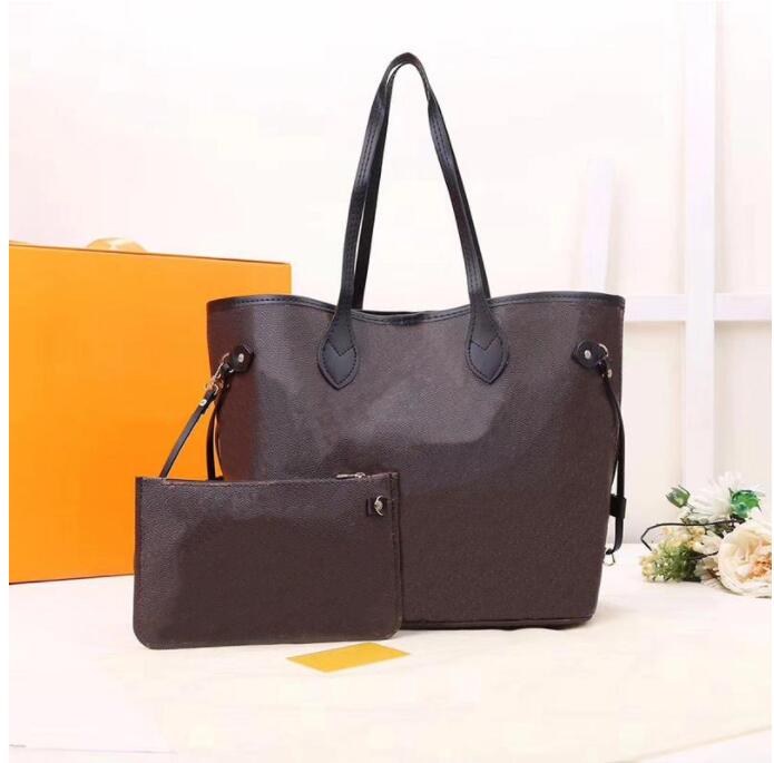 

Designer Handbag Women Shopping bag wallet Big Capacity 2pc Set Shoulder Bags Female Wallet Tote purse new, Khaki old flower