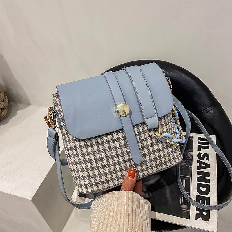 

Houndstooth Jacquard+PU Women's Shoulder Bucket Bags Spring Fashion Female Hand Bags sac femme Fashion Shoulder Crossbody Bag, Black