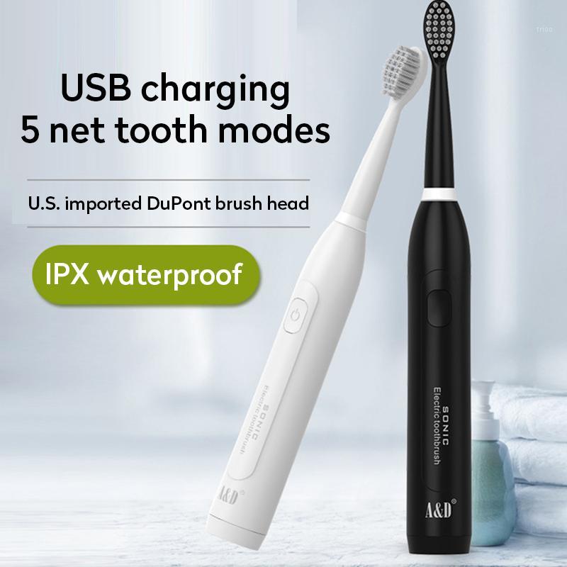 

USB Rechargeable Electric Toothbrush Automatic Tooth Brush Sonic Waterproof Cleaning with 4 Replacement Head1