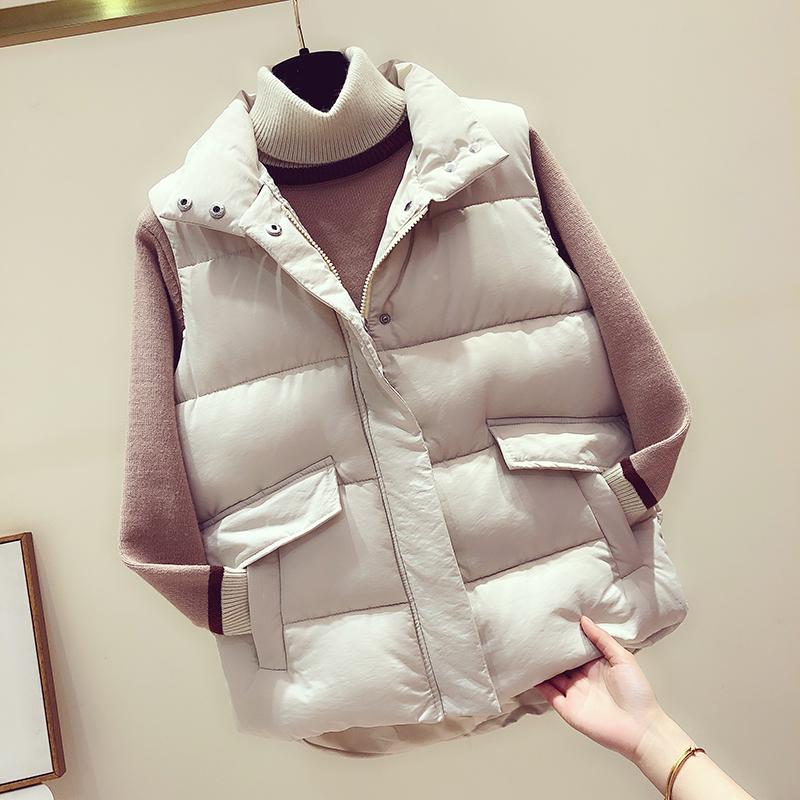 

Cheap wholesale 2020 new autumn winter Hot selling women's fashion casual female nice warm Vest Outerwear MP327, Beige