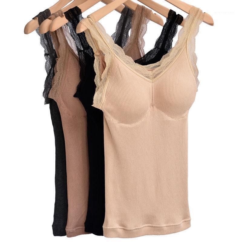 

4 color fall/Winter bottom tank top ladies warm inside with lace lace mink velvet and velvet padded suspenders inside classic ta1, Gray