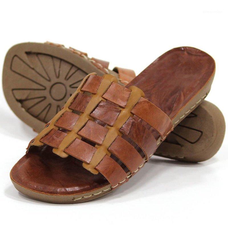 

women summer beach sandals flats shoes woman open toe soft cork slippers slides faux sandalias mujer sapato feminino N2841, Brown