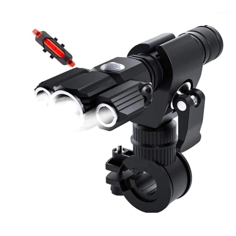 

Waterproof Bicycle Light LED Aluminum Alloy Multifunction 3 Lamp Head + Taillight, Outdoor Lighting Night Ride Light1