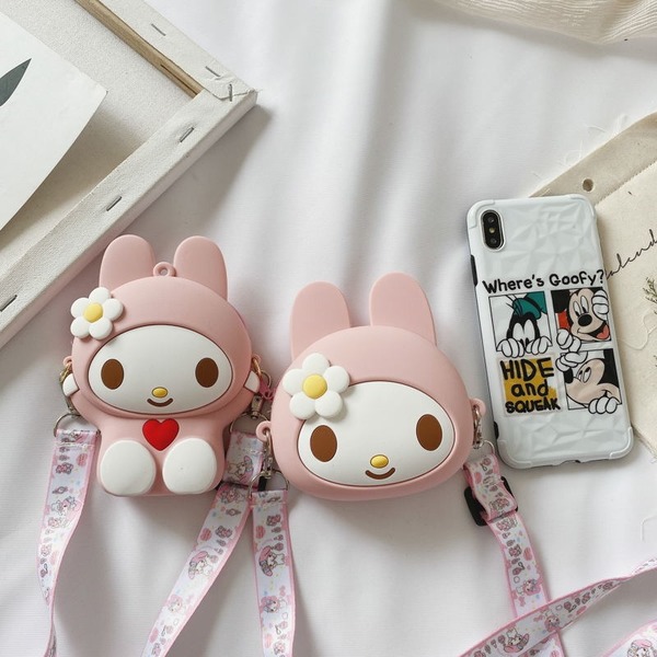 

New Silicone Shoulder Bags Women Cute Cartoon Kitty Cat Change Purse Girls Earphone Messenger Bags Clutch Handbag Tote Bags 2020