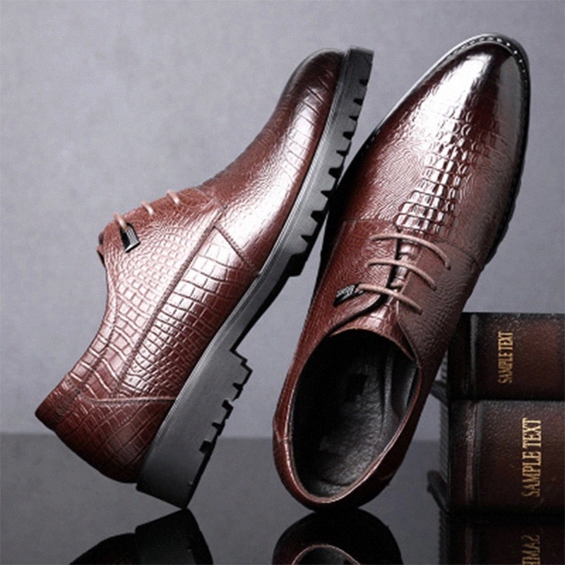 

Genuine Leather Men Casual Shoes Autumn Men Formal Loafers Shoes Business Dress Moccasins Men Flats Pointed Toe Breathable Shoes #qG81