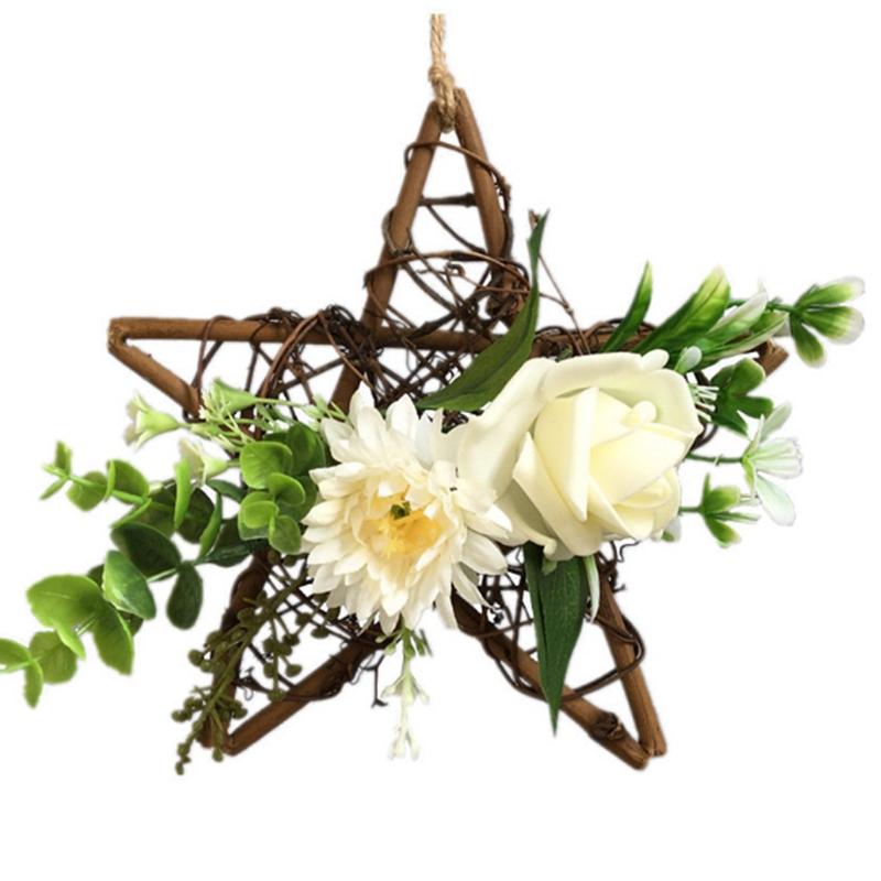 

Nordic Style Wall Decoration Pendant Pentagram Wall Hanging Living Room Dining Room Window Creative Floral Decoration