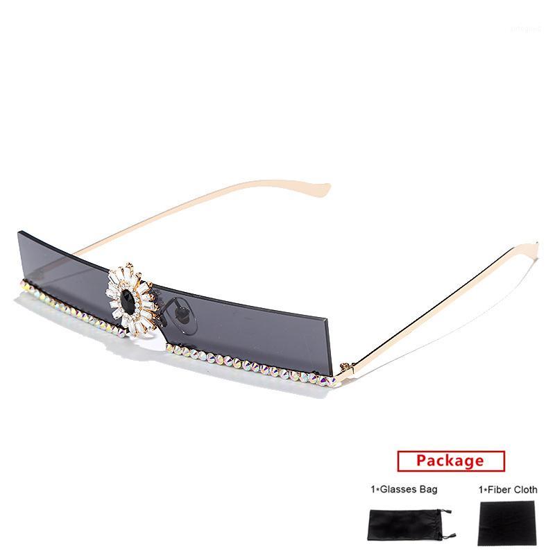 

Sunglasses Mimiyou Rimless Rectangle Women Diamond Vintage Fashion Sun Glasses Brand UV400 Eyeglasses Shades1