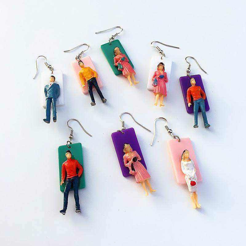 

Dangle & Chandelier Fun Handmade Acrylic Cute Girl Colorful Humanoid Villain Drop Earrings Cartoon Figure Creative Unique Funny Jewelry1