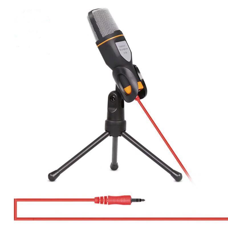 

3.5mm Plug Condenser Microphone Stereo Audio Omnidirectional MIC Desktop Tripod for Online Video Chatting Gaming Recording
