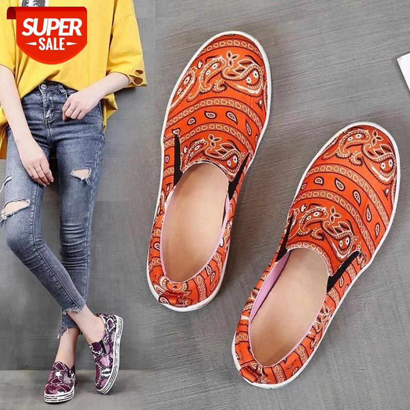 

MCCKLE Women Flats Snakeskin Colorful Graffiti New Sneakers Slip on Light Ladies Casual Pu Leather Female Comfort Woman Shoes #7P9K, Gold