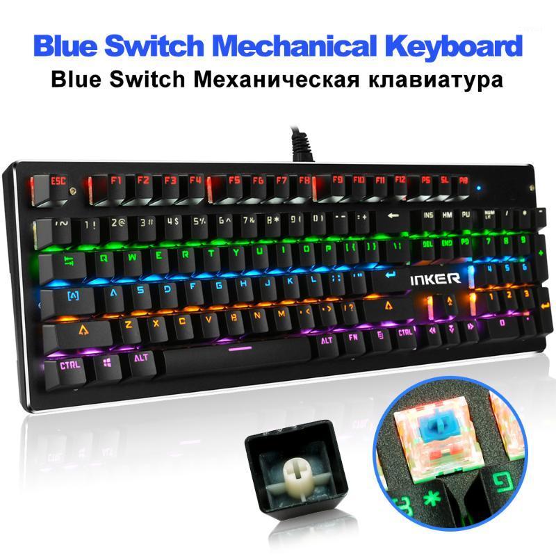 

Mechanical Keyboard 104 Keys Blue Switch 13 LED Backlit Mode Gaming Keyboards for Laptop Desktop Wired USB teclado1