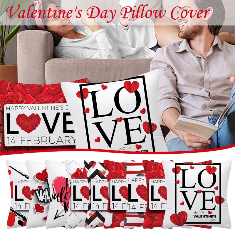 

Valentine Day Pillow Case Sofa Throw Cushion Cover Home Decor Valentine's Day Decorative Pillowcase For House Decor