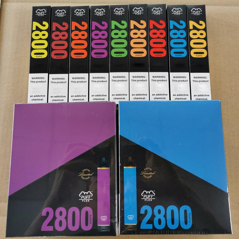 

Hot Sale Puff Flex Bars disposable device vape kits 1500mah battery 2800 puffs 10ML prefilled 13Colors VS Flow XXL Plus MAX