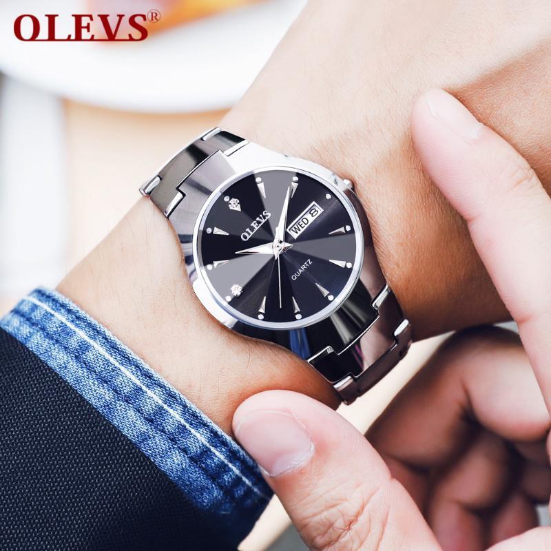 

Tungsten Steel Fashion Waterproof Couple Watches For Men And Women. GX86971, Black