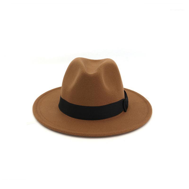 

2020 Classic Men's Women's Wool Fedora Hat Gentleman Hat Wide Brim fascinatorHat1, Green