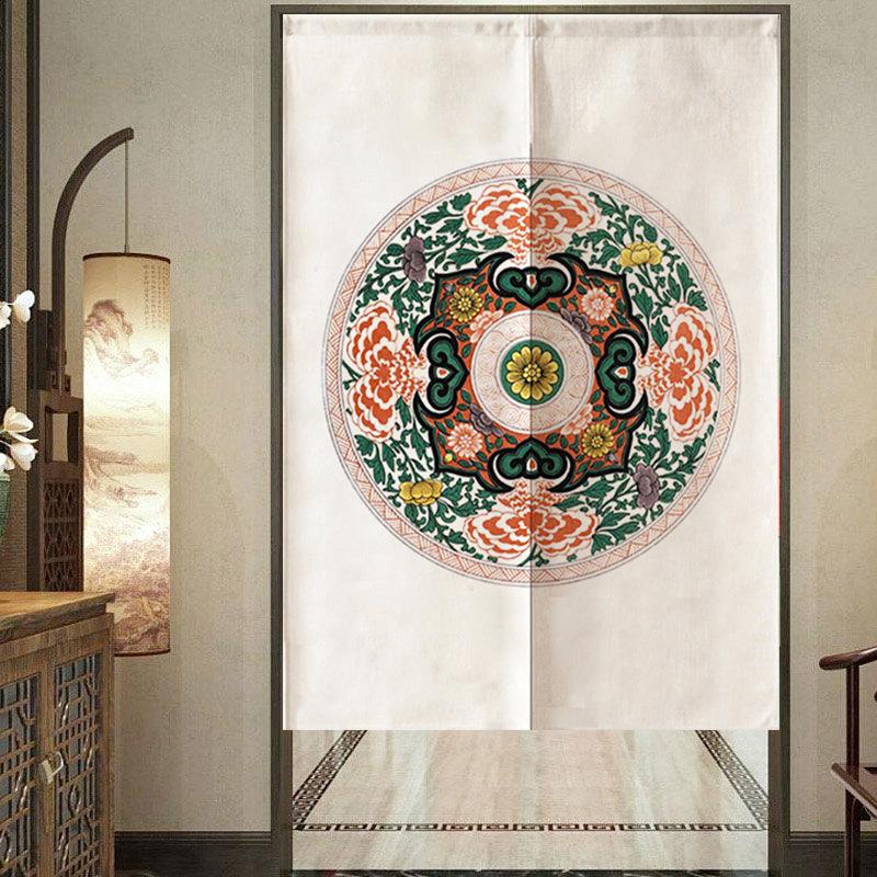 

Chinese Style Cotton Linen Blackout Door Curtains For Kitchen Home Entrance Decor Thicken Fengshui Curtains Noren Door, Color 6