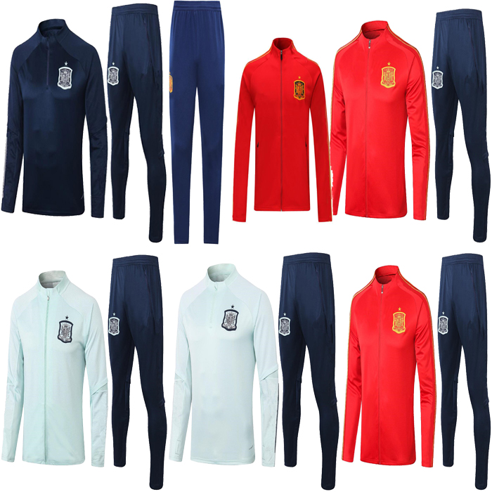 

top 2021 spain adult jacket tracksuit camiseta espaa morata 20 21 a iniesta fabregas ramos diego isco football jacket training suit, Black