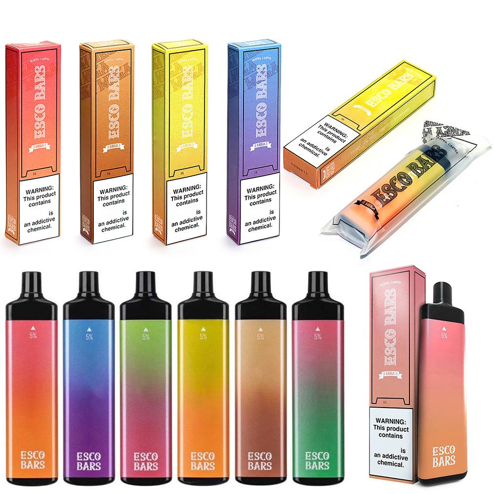 

Esco Bars Mega Disposable E cigarettes 5000 Puffs Vape Pen 600mAh Rechargeable Battery 14ml Pre-filled Vapor Mesh Coil Cartridge Device Escobar IJOY