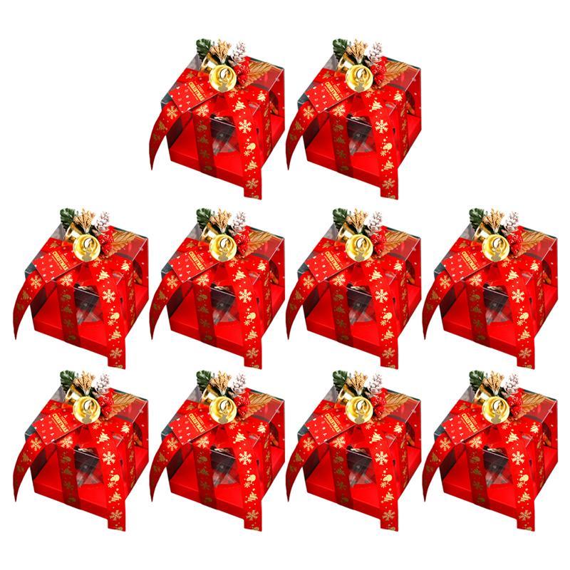 

10Sets Christmas Transparent Box Candy Storage Container Gift Wrapping Box