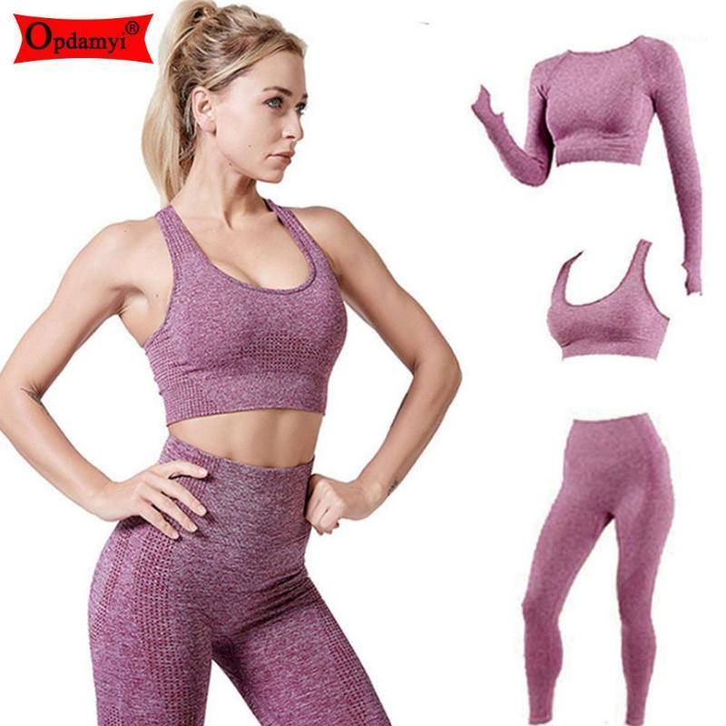 

Seamless Women Yoga Set Workout Sportswear Gym Clothing Fitness Long Sleeve Crop Top High Waist Yoga Leggings Sports Bra Suits1, Gray bra