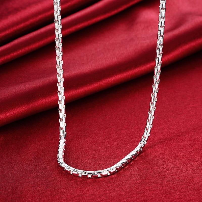 

SMTCAT High quality Silver 925 Jewelry 4mm round square snake chains necklace for men's jewerly wholesale 20inch 50cm
