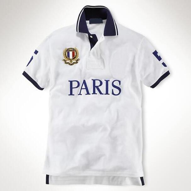 

Hot CLASSIC Men Polo Shirt Big Horse Embroidery Milan Paris Dubai London New York Los Angeles Rome Racing T-Shirt Polos Tees Size S-2XL, White;black