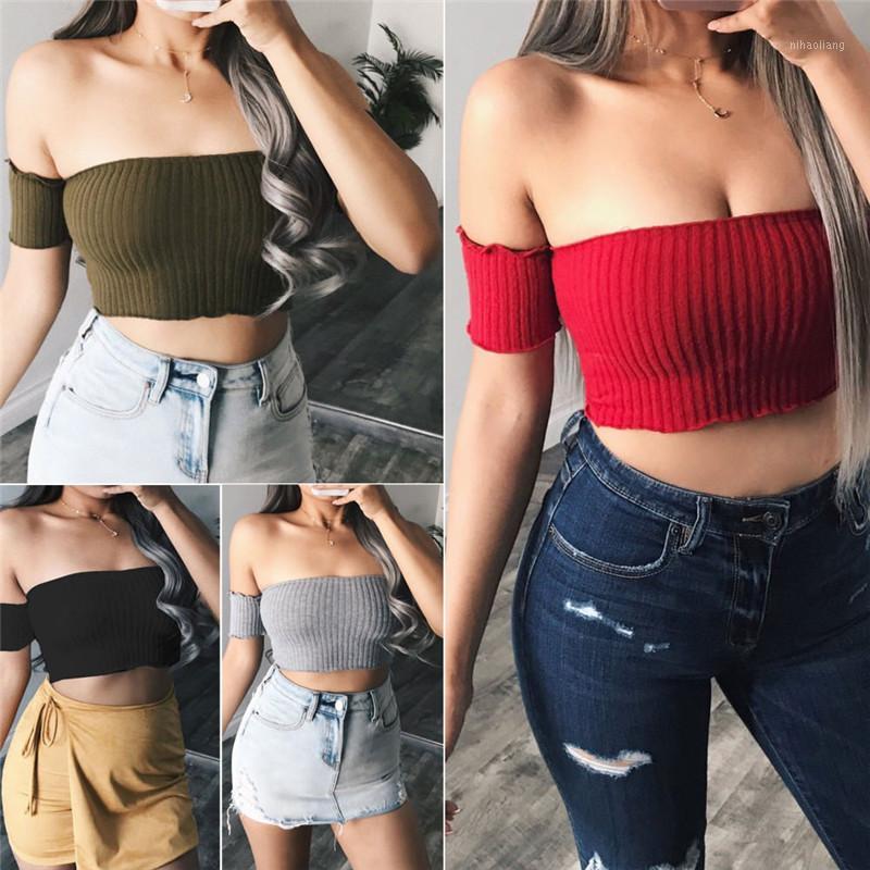 

Fashion Casual Slim Solid Sexy Women Off Shoulder Tank Top Vest Sleeveless Crop Top Summer Pullover Clothes For Girls1, Green