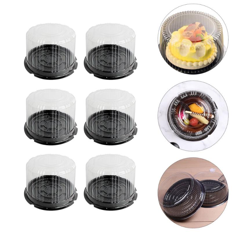 

1 Set Bakery Round Shape Cake Boxes Cheese Mousse Packing Boxes (Black