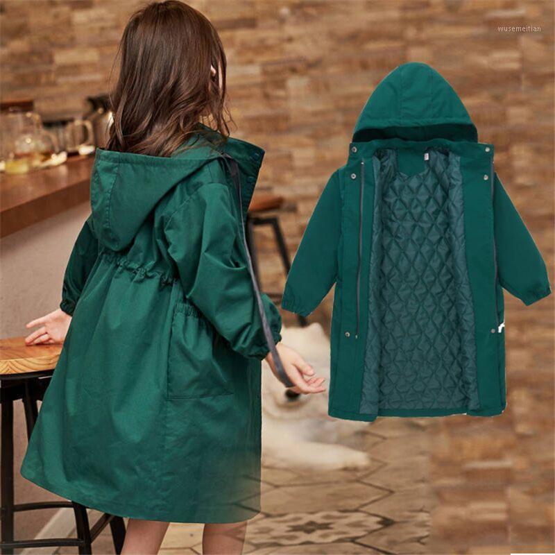 

Long Jacket For Girls Solid Color Windbreaker For Girls Autumn winter Children Jacket Teenage Kids Clothes 6 8 10 12 131, As picture