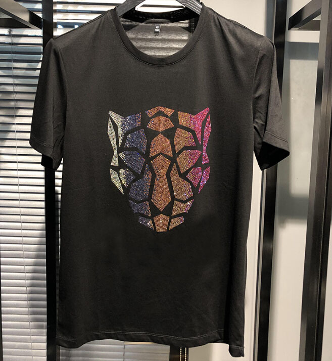 

2021 New Fashion Tshirt Men Black Tops Hip Hop Tees Diamonds 9xfw, As show