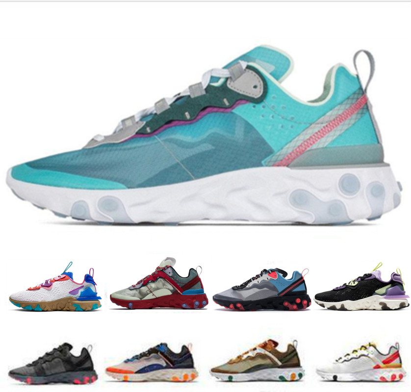 

New Best React Element 87 55 Running Shoes For Men Womens Pack White Sneakers Brand Men Women Trainer Men Women Casual Running Shoes Zapatos