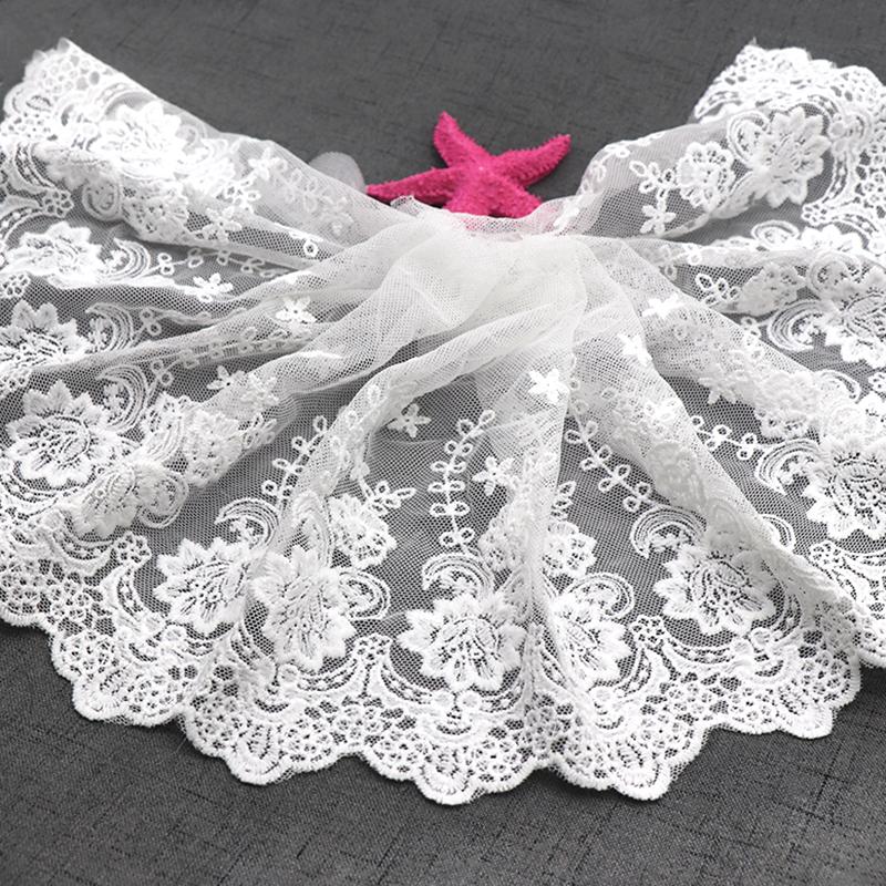 

Ribbon H694 20cm Width Organza Wedding Lace Trim Embroidered DIY For Doll Skirt Handmade Patchwork As Dress Sewing Supplies, Pink;blue