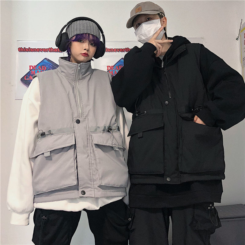 

2021 Cotton-quilted Man's Clothes -autumn-winter New Fine-fitting Workman's Clothing Youth D4VH, Black