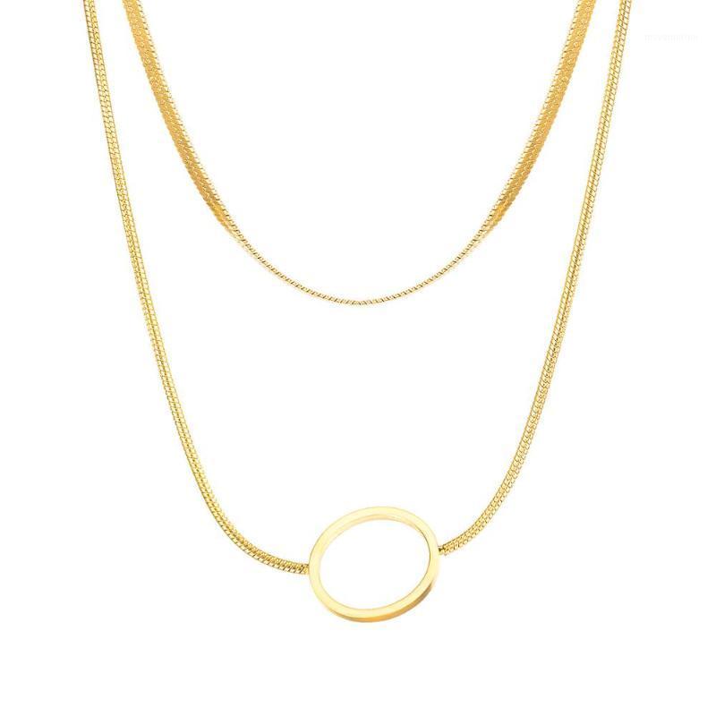 

New Arrival Simple Temperament Multi - layer Choker Chain Gold Color Titanium Steel Necklace Woman Gift Wholesale Not Fade1