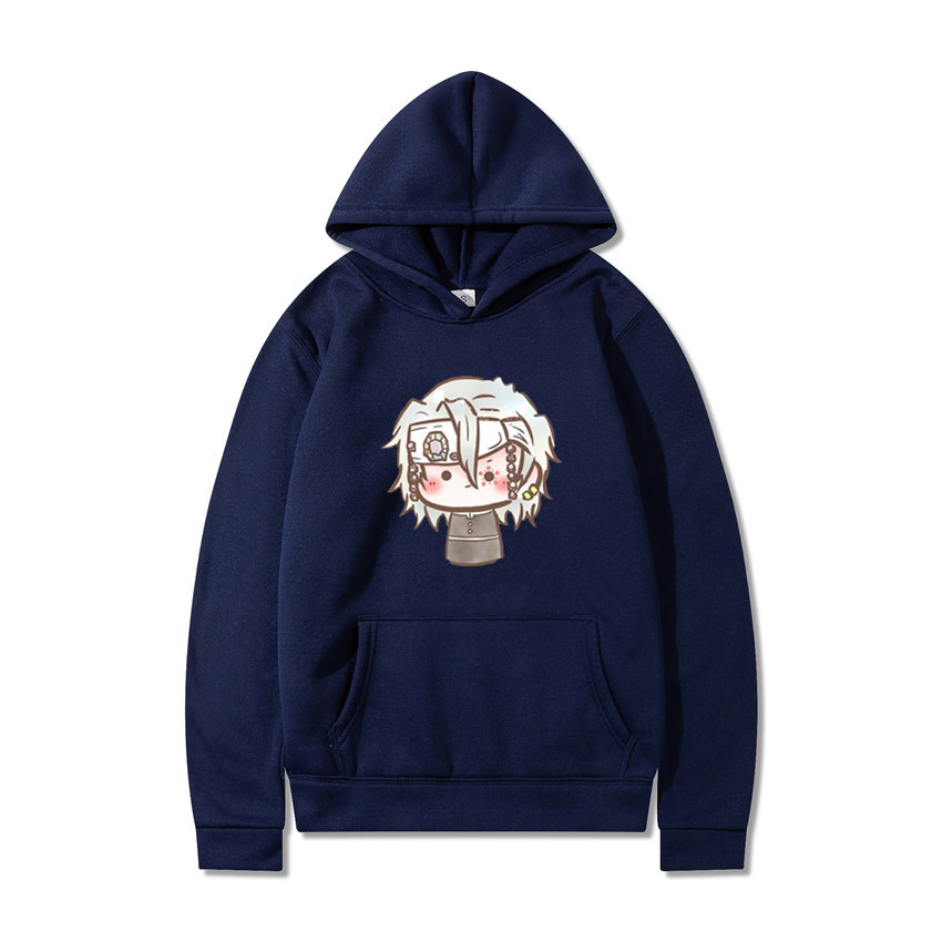 

Cute Cartoon Print Men Womens Brand Sweatshirt Custom Hoodies Unisex Homewear Tops, Dark grey