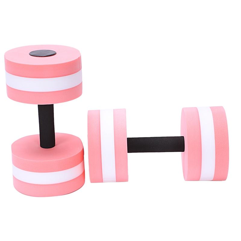 

2 Pc Fitness Swimming Eva Floating Dumbbell Water Aerobics Aquatic Barbell Fitness Exercise, Pink