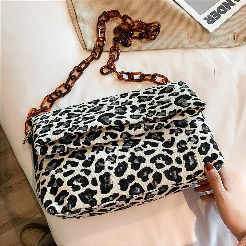 

Folding thick chain Crossbody Bag For Women 2021 Fashion Sac A Main Female Shoulder Bag Female Handbags And Purses With Handle, Zebra