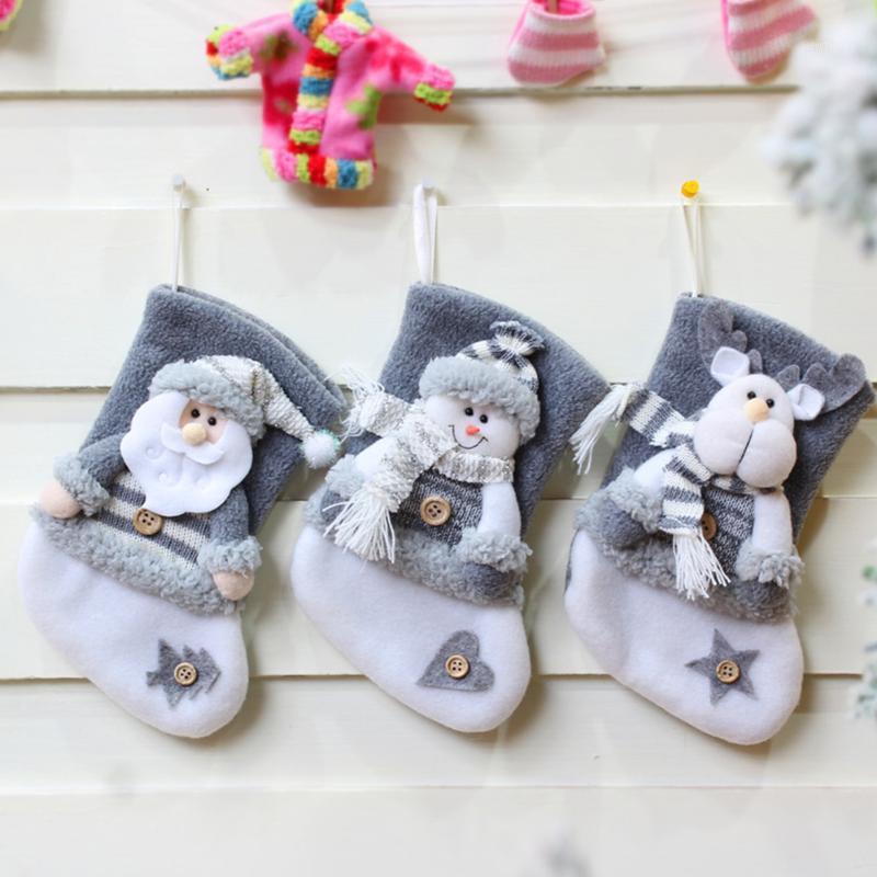 

DIY Holiday Gift Packaging Candy Pouch Christmas Stockings Kids Flannel Photography Props Tree Hanging Party Festival Mini Home1