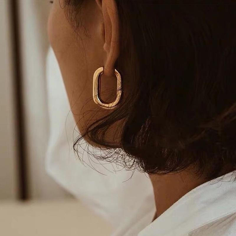 

Stud 2021 Fashion Vintage Earrings For Women Exquisite Statement Geometric Gold Wedding Jewelry, Golden;silver