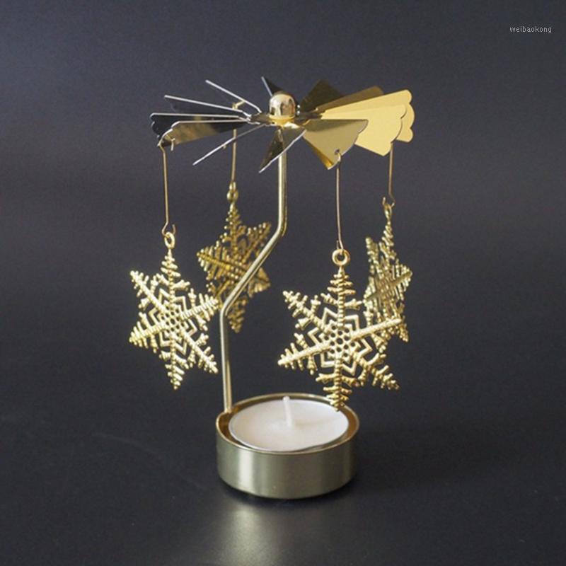 

Candlestick Rotating Romantic Spin Carousel Light Candle Holder Candlelight Dinner Party Christmas Decor Snowflake Reindeer1