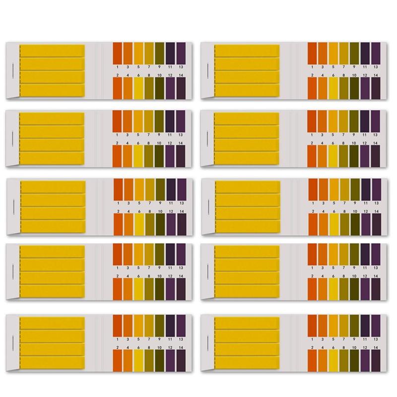 

10 Packs of PH 1-14 Test Indicator 800 Litmus Paper Scale Test Lemon Juice Milk Liquid Detergent Kit